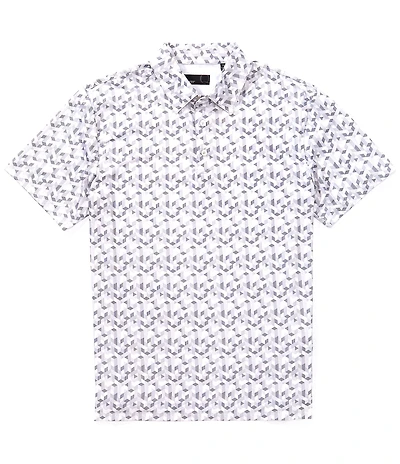 Quieti Box Print Short Sleeve Polo Shirt
