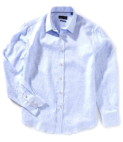 Quieti Geo Jacquard Long Sleeve Woven Shirt