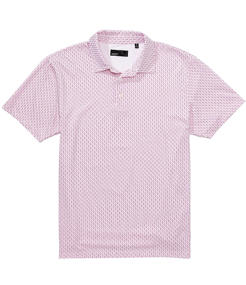 Quieti Geo Print Short Sleeve Polo Shirt