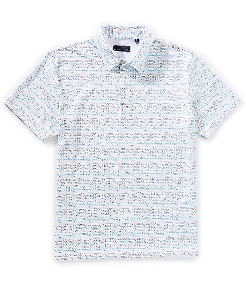 Quieti Geo Print Short Sleeve Polo Shirt