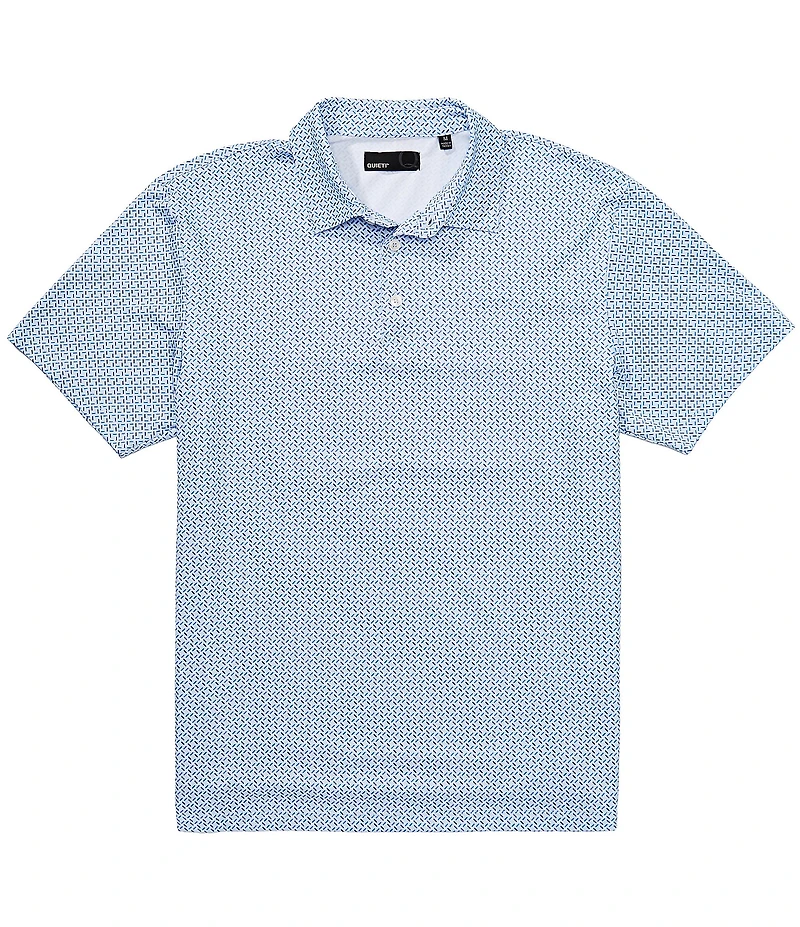 Quieti Geo Print Short Sleeve Polo Shirt