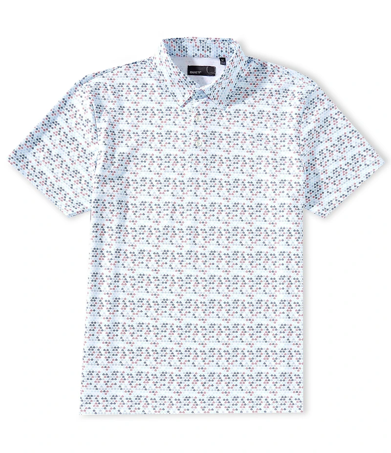 Quieti Geo Print Short Sleeve Polo Shirt