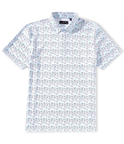 Quieti Geo Print Short Sleeve Polo Shirt
