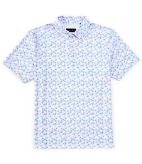 Quieti Geo Print Stretch Short Sleeve Polo Shirt