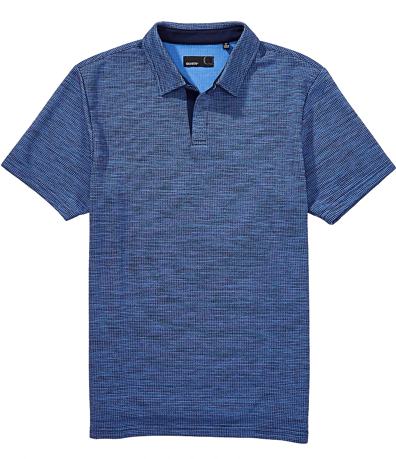 Quieti Heather Stripe Jacquard Short Sleeve Polo Shirt