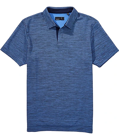 Quieti Heather Stripe Jacquard Short Sleeve Polo Shirt
