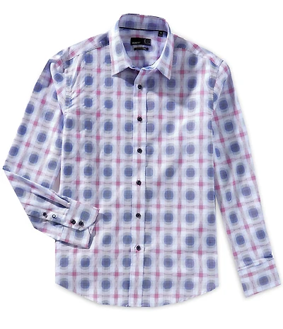 Quieti Jacquard Plaid Long Sleeve Woven Shirt