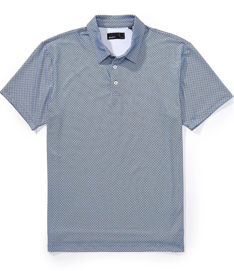 Quieti Mini Print Short Sleeve Polo Shirt