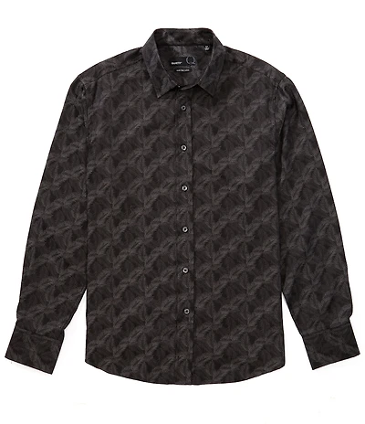 Quieti Palms Print Long Sleeve Woven Shirt