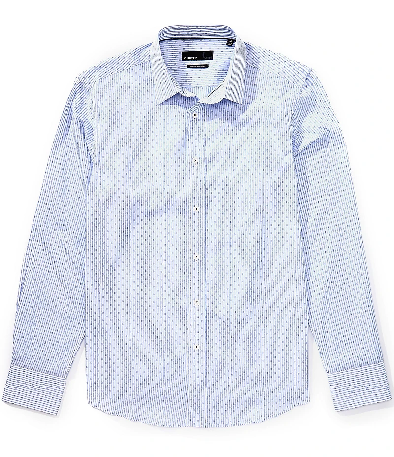 Quieti Stripes & Dot Print Long Sleeve Woven Shirt