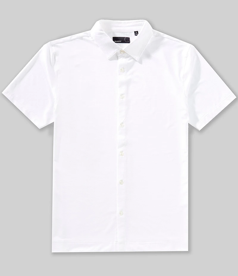 Quieti Tonal Stripe Stretch Short Sleeve Woven Shirt