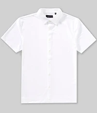 Quieti Tonal Stripe Stretch Short Sleeve Woven Shirt