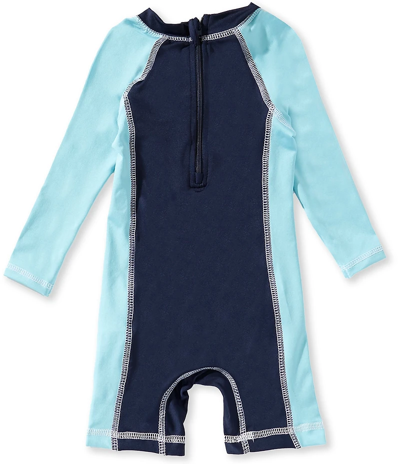 Quiksilver Baby Boys Long-Sleeve Color Block Rashguard One-Piece Swimsuit