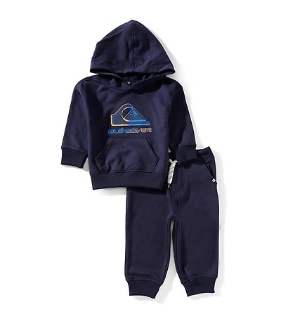 Quiksilver Baby Boys Long Sleeve Fleece Hoodie Sweatshirt & Coordinating Jogger Pants Set