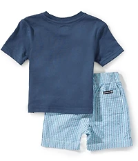 Quiksilver Baby Boys Short-Sleeve Bold Surf Graphic T-Shirt & Striped Shorts Set