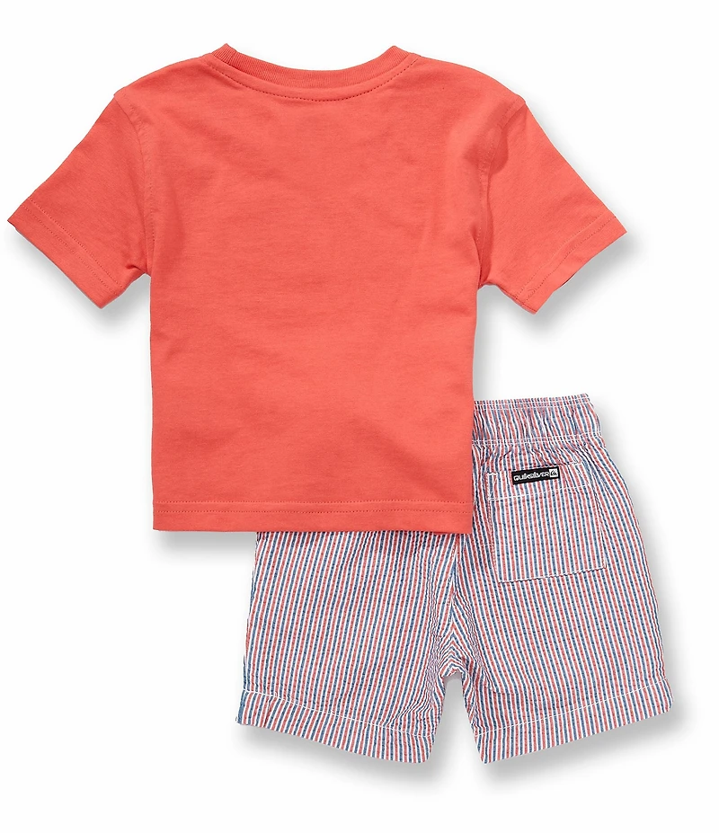 Quiksilver Baby Boys Short-Sleeve Logo T-Shirt & Striped Shorts Set