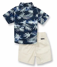 Quiksilver Baby Boys Short-Sleeve Tropical-Floral-Printed Shirt & Solid Shorts Set