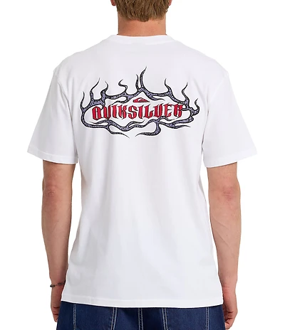 Quiksilver Dark Torch Pigment Dyed Graphic Short Sleeve T-Shirt