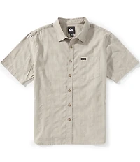 Quiksilver Dobby Stripe Collared Neckline Short Sleeve Button Front Seersucker Shirt