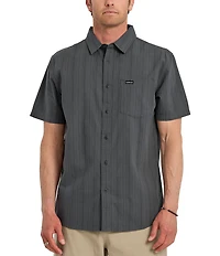 Quiksilver Dobby Stripe Collared Neckline Short Sleeve Button Front Seersucker Shirt