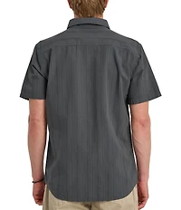 Quiksilver Dobby Stripe Collared Neckline Short Sleeve Button Front Seersucker Shirt