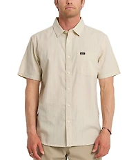Quiksilver Dobby Stripe Collared Neckline Short Sleeve Button Front Seersucker Shirt