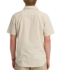 Quiksilver Dobby Stripe Collared Neckline Short Sleeve Button Front Seersucker Shirt