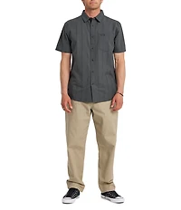Quiksilver Dobby Stripe Collared Neckline Short Sleeve Button Front Seersucker Shirt