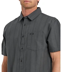 Quiksilver Dobby Stripe Collared Neckline Short Sleeve Button Front Seersucker Shirt