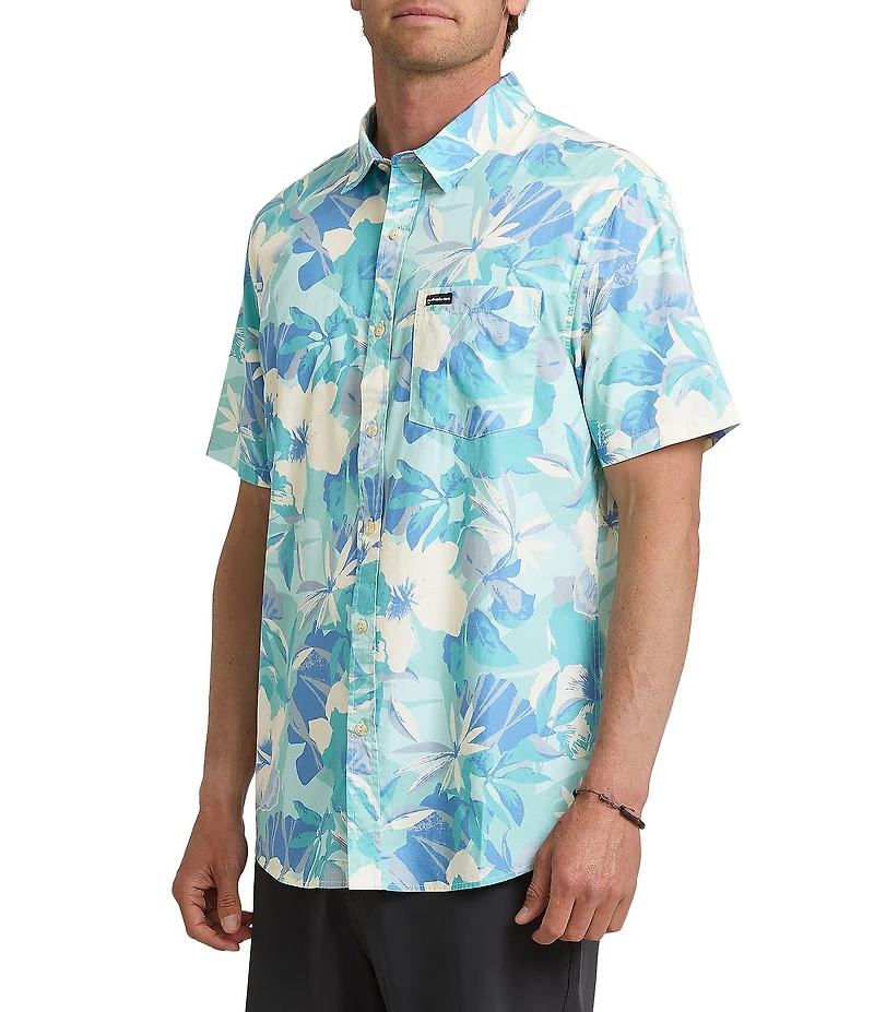 Quiksilver Interact Floral Reverse Printed Short Sleeve Woven Shirt