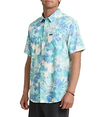 Quiksilver Interact Floral Reverse Printed Short Sleeve Woven Shirt