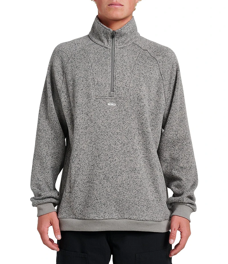 Quiksilver Keller Long Sleeve Half Zip Mock Neck Fleece Pullover