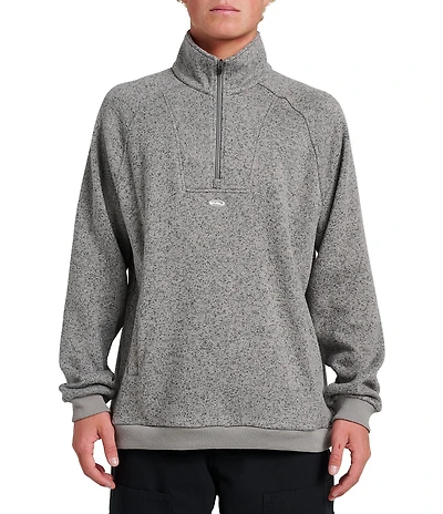 Quiksilver Keller Long Sleeve Half Zip Mock Neck Fleece Pullover