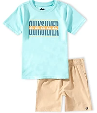 Quiksilver Little Boys Short Sleeve Graphic T-Shirt & Shorts Set