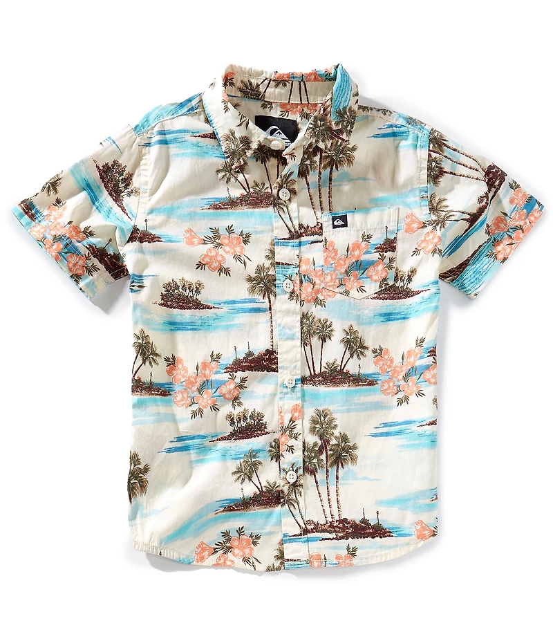 Quiksilver Little Boys Short Sleeve Scenic Classic Poplin Shirt