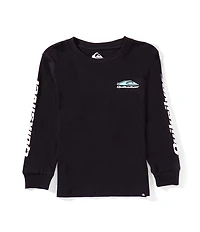 Quiksilver Little Boys Long Sleeve Omni Wave Printed T-Shirt