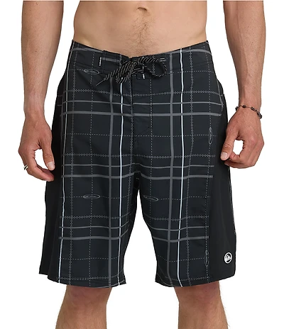 Quiksilver Plaid Color Blocked 10#double; Inseam Board Shorts