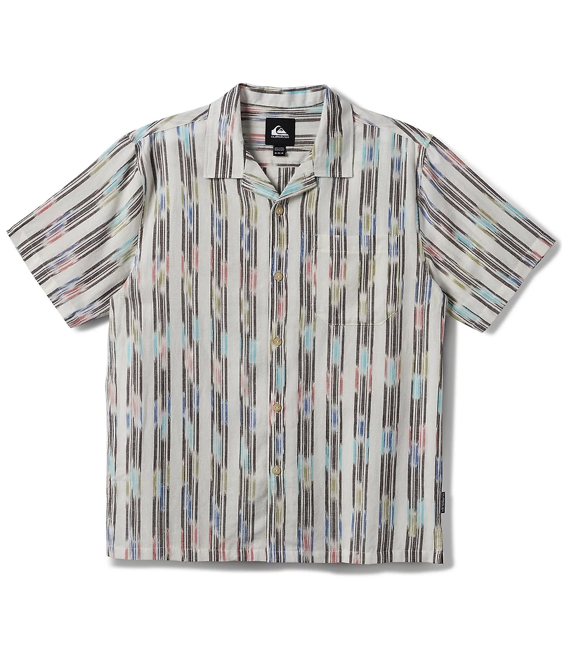 Quiksilver Space Dye Print Casual Short Sleeve Shirt