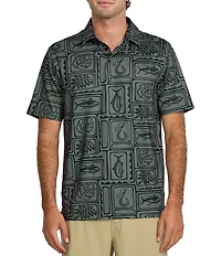 Quiksilver Waterman Fish Short Sleeve Polo Shirt