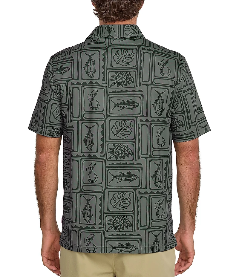 Quiksilver Waterman Fish Short Sleeve Polo Shirt