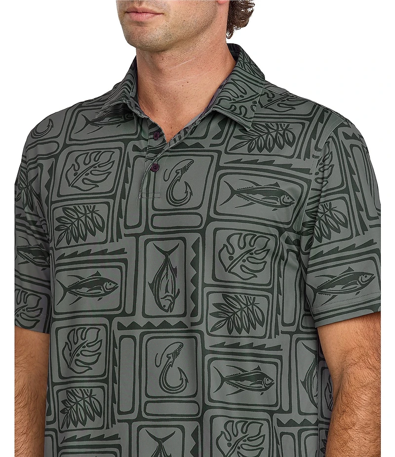 Quiksilver Waterman Fish Short Sleeve Polo Shirt