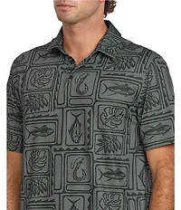 Quiksilver Waterman Fish Short Sleeve Polo Shirt