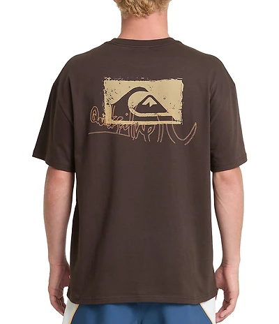 Quiksilver Yg Impaired Logo Oversized Graphic T-Shirt
