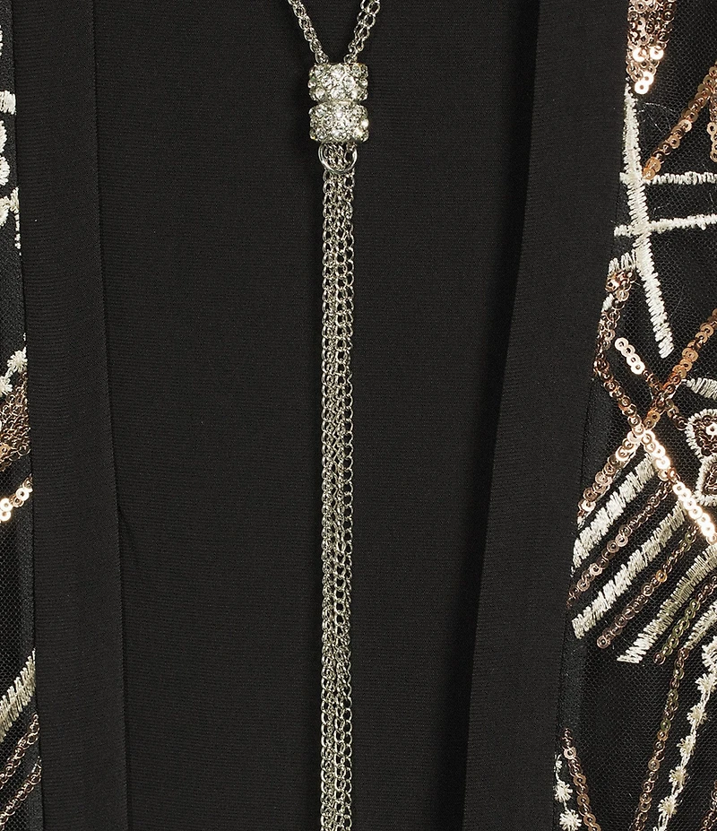 R & M Richards Multi Needle Sequence Duster 3-Piece Pantsuit