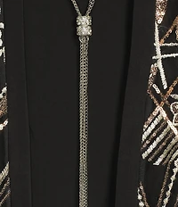 R & M Richards Multi Needle Sequence Duster 3-Piece Pantsuit