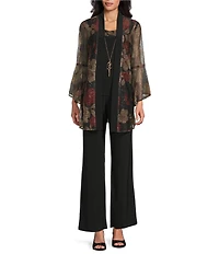 R & M Richards 3-Piece Sequin Mesh Pant Set