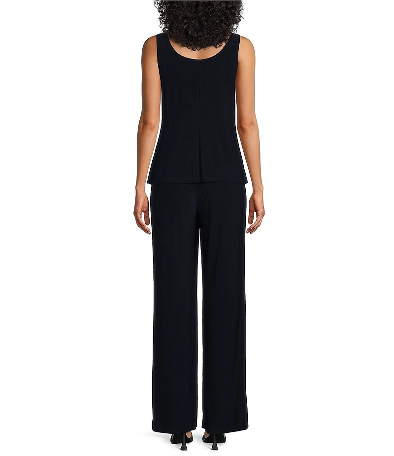 R & M Richards 3/4 Sleeve Crew Neck Embroidered Soutache 3-Piece Pant Set