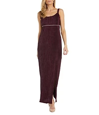 R & M Richards 3/4 Sleeve Crew Neck Front Slit Pleated 2-Piece Jacket Dress