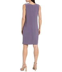 R & M Richards 3/4 Sleeve Rhinestone Trim 2 Piece Jacket Dress