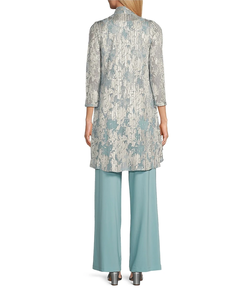 R & M Richards 3/4 Sleeve Scoop Neck 3-Piece Pant Set